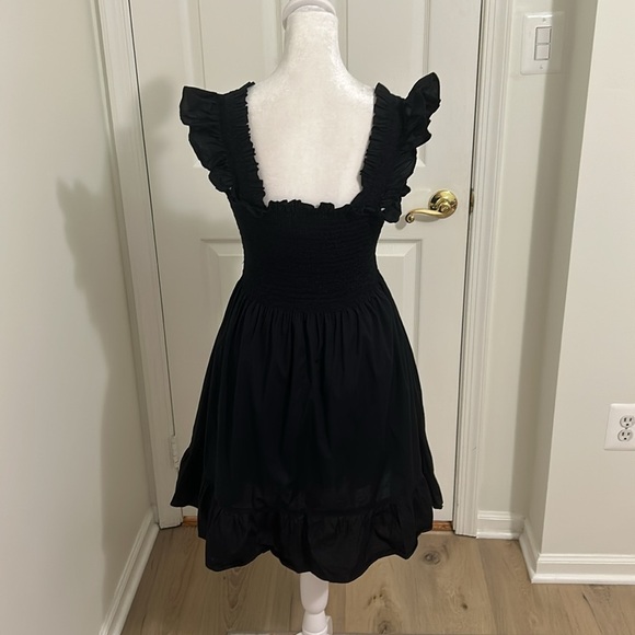 Hill House Home Elizabeth Nap Dress In Cotton Poplin Black Smock New Size XS - Picture 9 of 11